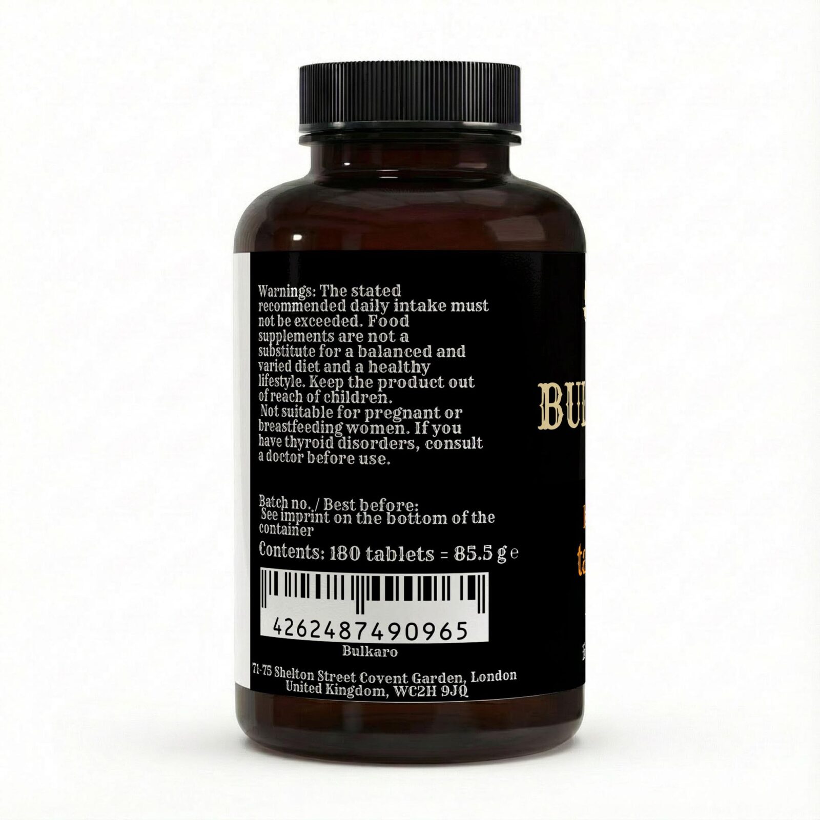 Bulkaro Iodine Tablets 150µg (180 Vegan Tablets)