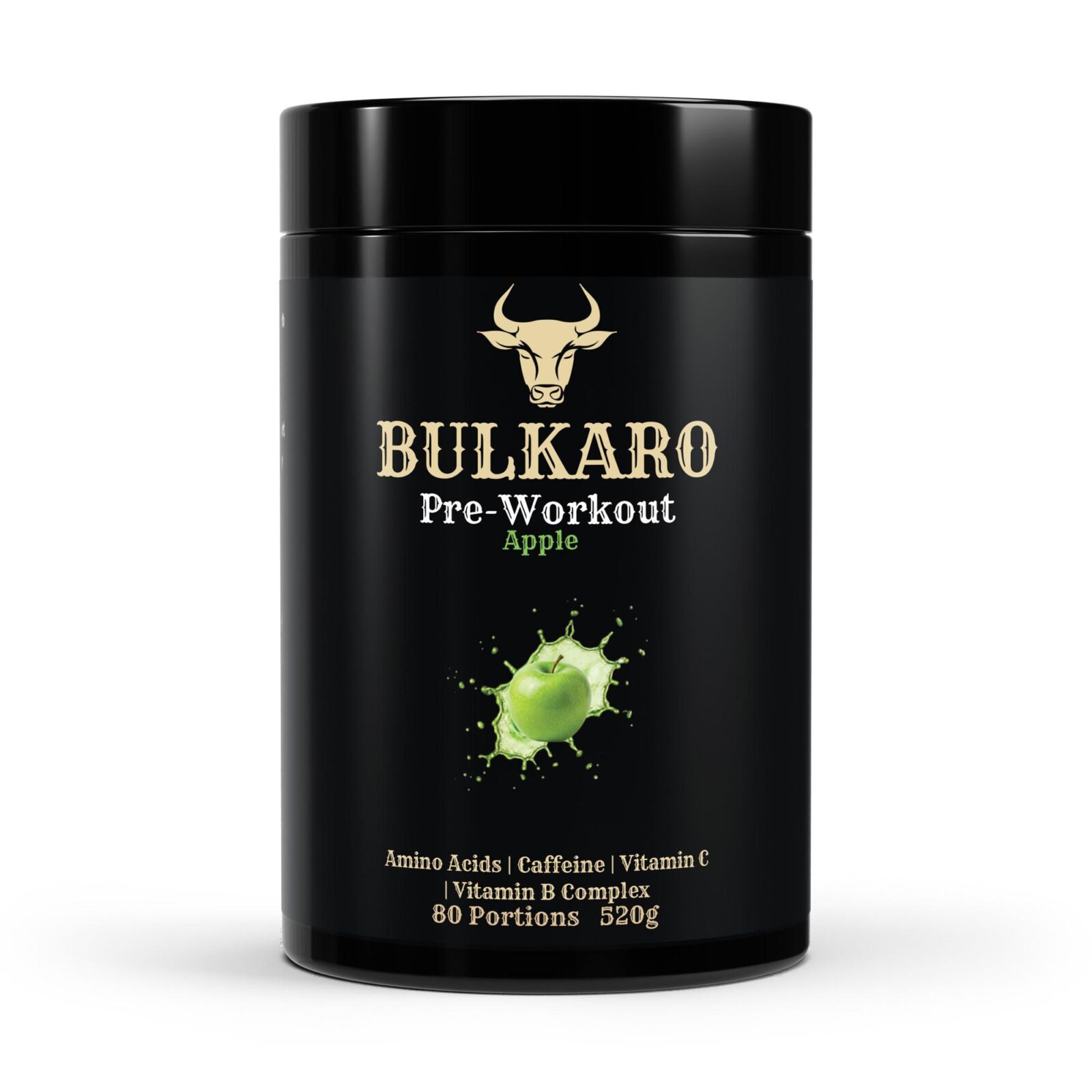 Bulkaro Pre-Workout Booster Apple – 520g