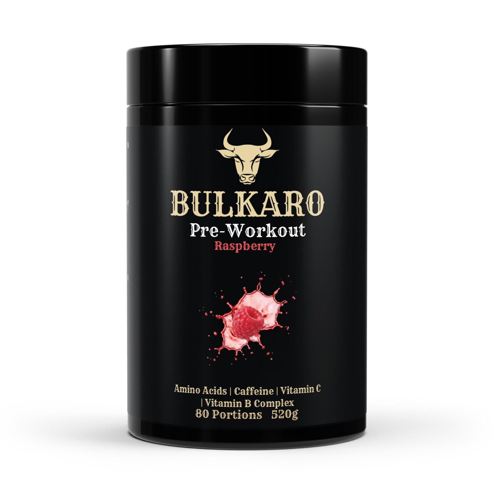 Bulkaro Pre-Workout Booster Raspberry – 520g