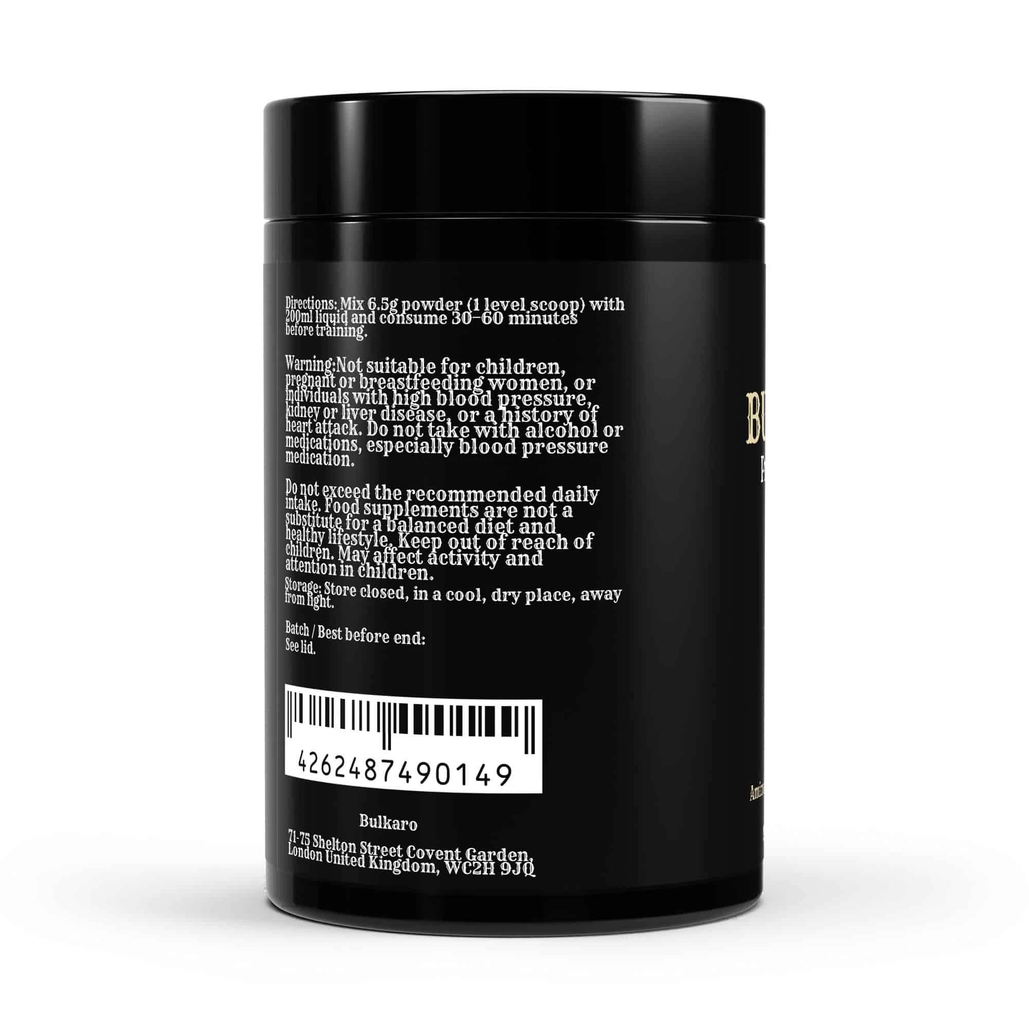 Bulkaro Pre-Workout Booster Raspberry – 520g